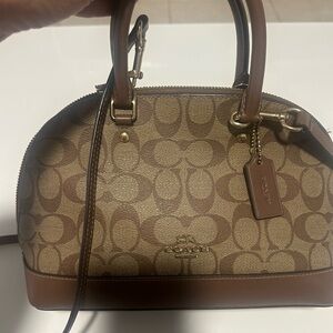 Coach Tan and Brown Signature Satchel